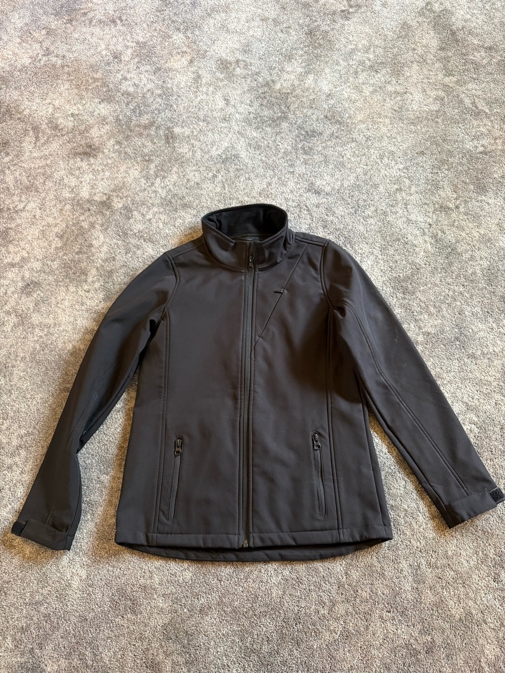 Pulse Black Kids' Spring Fall Water Resistant Raincoat with Zip Front